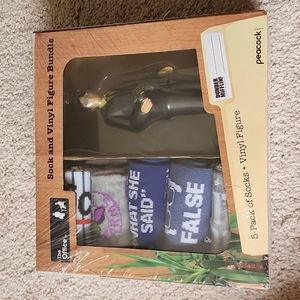 NWT The Office Socks and Vinyl Bundle for Dunder Mifflin